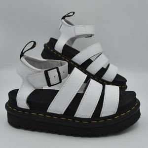 Dr. Martens Blaire Platform Strap Buckle Sandals, White Hydro Leather, Women's 6